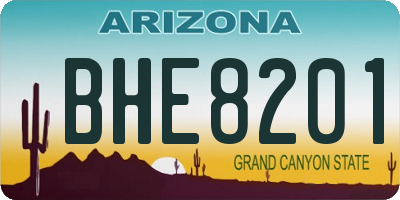 AZ license plate BHE8201
