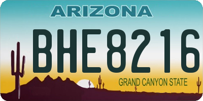 AZ license plate BHE8216