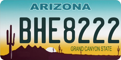 AZ license plate BHE8222