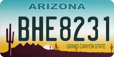 AZ license plate BHE8231