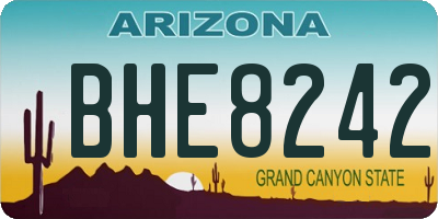 AZ license plate BHE8242