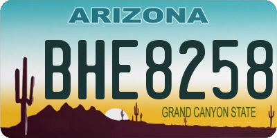 AZ license plate BHE8258