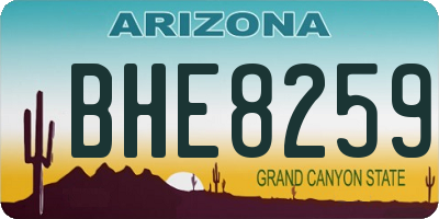 AZ license plate BHE8259