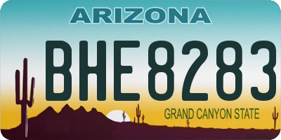 AZ license plate BHE8283