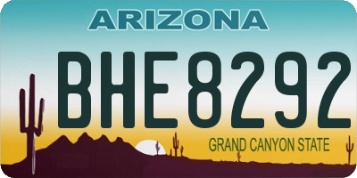 AZ license plate BHE8292