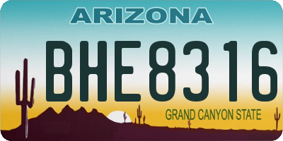 AZ license plate BHE8316