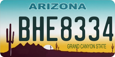AZ license plate BHE8334