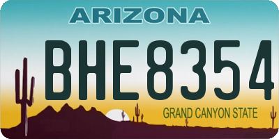 AZ license plate BHE8354