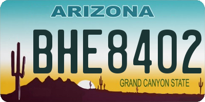 AZ license plate BHE8402