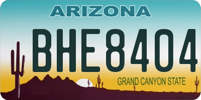 AZ license plate BHE8404