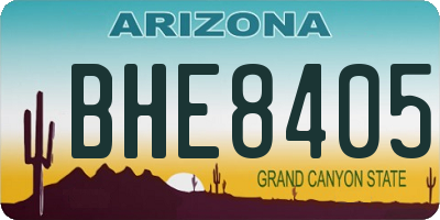 AZ license plate BHE8405