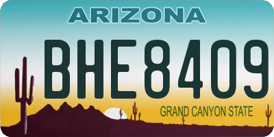 AZ license plate BHE8409