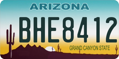 AZ license plate BHE8412