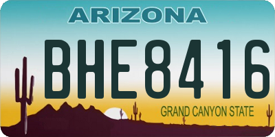 AZ license plate BHE8416
