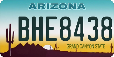 AZ license plate BHE8438