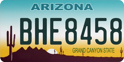 AZ license plate BHE8458