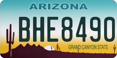 AZ license plate BHE8490