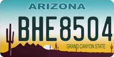 AZ license plate BHE8504