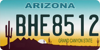 AZ license plate BHE8512