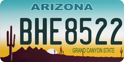 AZ license plate BHE8522