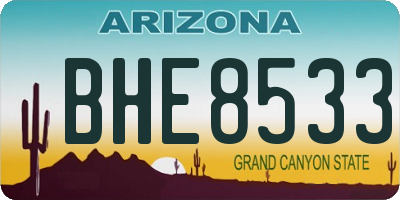 AZ license plate BHE8533