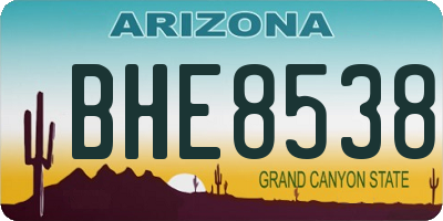 AZ license plate BHE8538