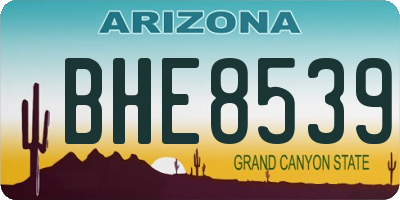 AZ license plate BHE8539