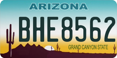 AZ license plate BHE8562