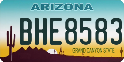 AZ license plate BHE8583