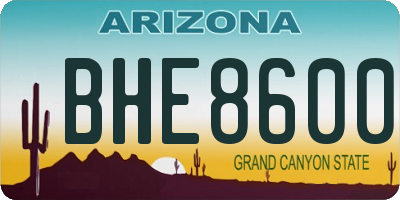 AZ license plate BHE8600