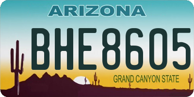 AZ license plate BHE8605