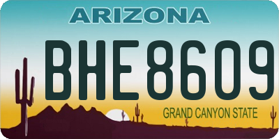 AZ license plate BHE8609