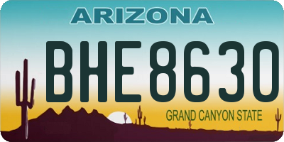 AZ license plate BHE8630