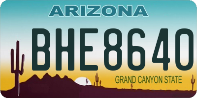AZ license plate BHE8640