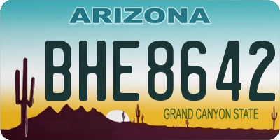 AZ license plate BHE8642