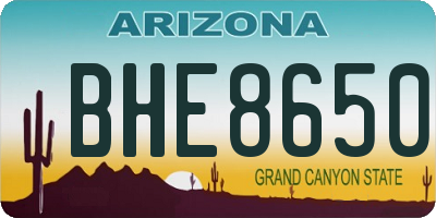 AZ license plate BHE8650