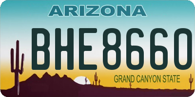 AZ license plate BHE8660