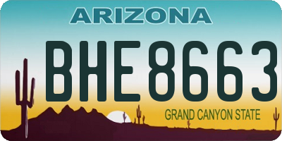AZ license plate BHE8663