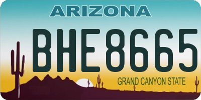 AZ license plate BHE8665