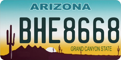 AZ license plate BHE8668