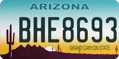 AZ license plate BHE8693