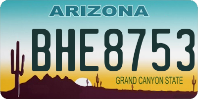 AZ license plate BHE8753