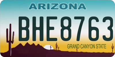 AZ license plate BHE8763