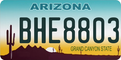 AZ license plate BHE8803