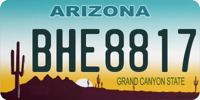 AZ license plate BHE8817