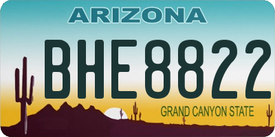 AZ license plate BHE8822
