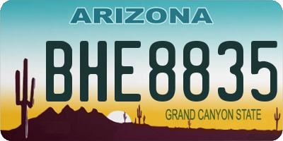 AZ license plate BHE8835