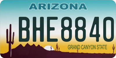 AZ license plate BHE8840