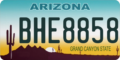 AZ license plate BHE8858