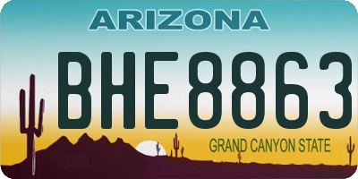 AZ license plate BHE8863